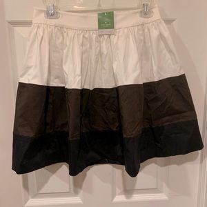 Kate spade tri color skirt white , brown &black